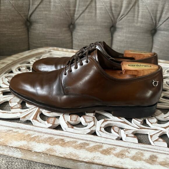 Salvatore Ferragamo Brown Leather Oxford Shoes Men’s 8.5 D main image 4